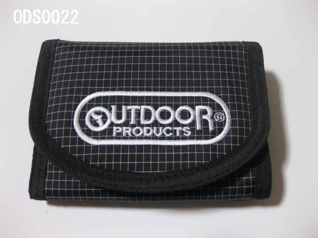 【30％OFF】【OUT DOOR】アウトドアでもタウンでもOK！三つ折財布《チェック》刺繍ロゴ ODS0022