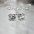 【Falchi New York】可憐で華やかな輝きを放つ☆キュービックジルコニア一粒ピアス