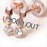 【日本製】細かい細工は職人技♪K10ピンクゴールド(PG)☆小さな可愛いネコちゃんモチーフピアス◆プチピアスシリーズ