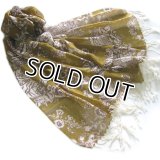 ◆３シーズン◆薄手 ウール混 大判ストール シンプルシックな花柄♪ 2色