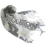 【薄手ストール】単色フラワープリントが目を引く♪上質シルクコットン ロングスカーフ 3色