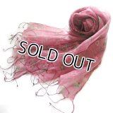 【薄手ストール】可憐な小花プリントで乙女気分♪極細シルクコットン ロングスカーフ 3色　