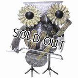 ユーモラスで可愛いブリキの梟（フクロウ）バンド♪3個セット（バイオリン、サックス、ギター）