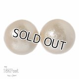 【メール便OK】日本製18金ポストピアス＊12mmコットンパール直結ピアス ＜安心＊安全国内  産＞