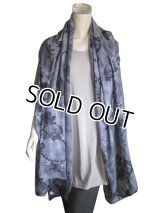 【薄手超大判ストール】ビスコース100% 二重縫いふんわり柔らか★エレガントなバラ柄ガーゼストール90655