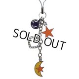 【携帯ストラップ】【 pierre cardin ピエールカルダン 】 チャームストラップ（イエローにオレンジの月星＆ハート）専用ポーチ付