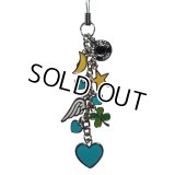 【携帯ストラップ】【 pierre cardin ピエールカルダン 】 ラッキーチャームストラップ（ハート /クローバー/moon&star/つばさ/ミニハート）専用ポーチ付