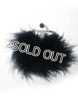 ふんわりエレガント♪フェザー＆フェイクパールデザインブレスレット