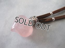 画像5: 【レザーネックレス】◆flower storm◆天然石☆大きめぷっくりハートの革ひもロングネックレスＷ☆パワーストーン お守り