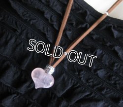 画像6: 【レザーネックレス】◆flower storm◆天然石☆大きめぷっくりハートの革ひもロングネックレスＷ☆パワーストーン お守り