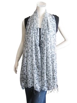 画像5: 【薄手ストール】艶やかな光沢がきれい♪シルク・レーヨン素材小花柄ストール 2色(紫外線対策 UV対策 日除け 冷房対策)