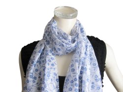 画像6: 【薄手ストール】艶やかな光沢がきれい♪シルク・レーヨン素材小花柄ストール 2色(紫外線対策 UV対策 日除け 冷房対策)