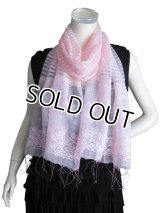 【薄手ストール】豪華な刺繍のシルク・コットン素材プレーンカラーストール（紫外線対策 UV対策 日除け 冷房対策）