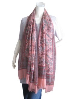 画像6: 【薄手ストール】雰囲気あるシックな花柄♪ビスコース100%大判ガーゼ風ストール(紫外線対策 UV対策 日除け 冷房対策)