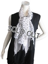 【薄手ストール】シルクコットン素材レイヤード水玉柄ストール （紫外線対策 UV対策 日除け 冷房対策）