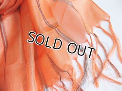 画像6: 【薄手ストール】 【日本製】 シルク100％ロングストール オレンジ（紫外線対策 UV対策 日除け 冷房対策）