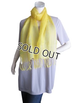 画像3: 【薄手ストール】【日本製】天然素材 麻100%ストール リネン ガーゼ素材 マスタード(紫外線対策 UV対策 日除け 冷房対策)