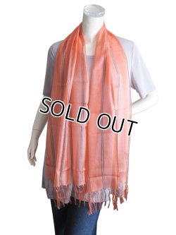 画像7: 【薄手ストール】 【日本製】 シルク100％ロングストール オレンジ（紫外線対策 UV対策 日除け 冷房対策）