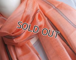 画像4: 【薄手ストール】 【日本製】 シルク100％ロングストール オレンジ（紫外線対策 UV対策 日除け 冷房対策）