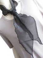 他の写真1: 《送料無料》【オールシーズン】エレガントなワンポイント♪ 2WAY ヘッド＆ネックスカーフ 黒（Head & Neck Scarf Black）