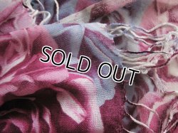 画像6: 【秋冬ストール】ソフトガーゼ グラデーション リアルバラプリントストール 2色 (マフラー/ショール)