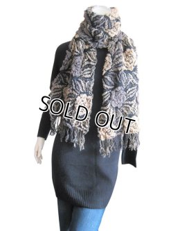 画像6: 【秋冬ストール】ライクラ×ストレッチ素材！ニュアンスカラー花柄フクレ織りストール 2色