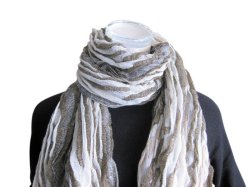 画像4: 【秋冬ストール】ライクラ×ストレッチ素材!ニュアンスカラーフクレ織りストール 2色