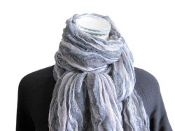 画像5: 【秋冬ストール】ライクラ×ストレッチ素材!ニュアンスカラーフクレ織りストール 2色