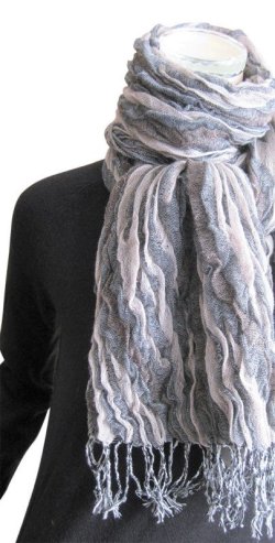 画像6: 【秋冬ストール】ライクラ×ストレッチ素材!ニュアンスカラーフクレ織りストール 2色