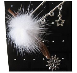 画像3: 【送料無料】【ストールピン/ブローチ】日本製 秋冬デザイン ファー付き 雪の結晶＆リトルスターキルトピン