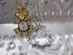 画像6: 【ネックレス/チャーム】【全面プラチナ仕上げ/18金極厚仕上げ】キュービック2.77ct ラブリーデザインくまちゃんペンダント 2色(ロジウム/ゴールド)