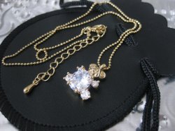 画像3: 【ネックレス/チャーム】【全面プラチナ仕上げ/18金極厚仕上げ】キュービック2.77ct ラブリーデザインくまちゃんペンダント 2色(ロジウム/ゴールド)