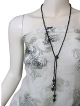 【送料無料】【アレンジ自在♪】クールな華やぎをプラス!ビーズロングネックレス つなぎ目のないタイプ ブラック