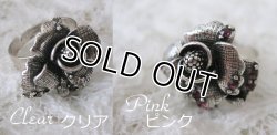 画像4: 【2色展開】【フリーサイズ】 ラインストーン ローズリング （ピンク/クリア）
