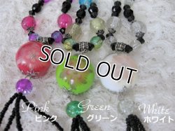 画像4: 【3色展開】トンボ玉とビーズのロングネックレス タッセルタイプ