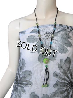 画像3: 【3色展開】トンボ玉とビーズのロングネックレス タッセルタイプ