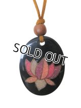 【革紐ネックレス】エスニック革紐ロングペンダント・ネックレス 2色展開