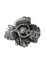 【2色展開】【フリーサイズ】 ラインストーン ローズリング （ピンク/クリア）