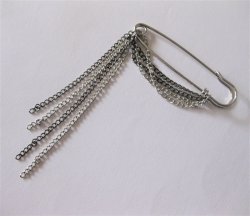 画像5: 【送料無料】【ストールピン/ブローチ】揺れ感が絶妙♪ 2色のチェーンがクールなストールピン