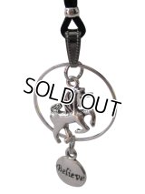 【送料無料】【レザーネックレス】◆flower storm◆ ユニコーン一角獣とメッセージプレートのレザーネックレス（革紐ロングネックレス メンズ/レディース）