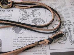 画像6: 【送料無料】【レザーネックレス】◆flower storm◆メタルリングとチェーンのレザーネックレス アンティークブロンズ(革紐ロングネックレス メンズ/レディース)