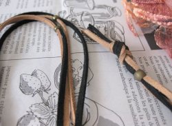 画像8: 【送料無料】【レザーネックレス】◆flower storm◆メタルリングとチェーンのレザーネックレス アンティークブロンズ(革紐ロングネックレス メンズ/レディース)