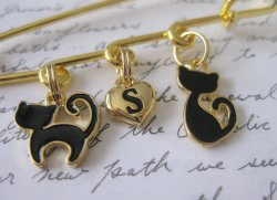 画像3: 【送料無料】【ストールピン/ブローチ】◆flower storm◆二匹の黒猫と小さなハートのピンブローチ (キルトピン メンズ/レディースアクセサリー)