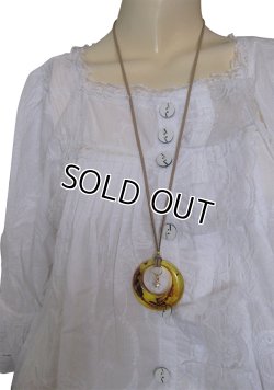 画像7: 【送料無料】【レザーネックレス】◆flower storm◆ 直径5.3cm べっ甲調大きめリングモチーフのレザーネックレス （革紐ロングネックレス メンズ/レディース）