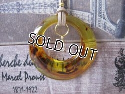 画像3: 【送料無料】【レザーネックレス】◆flower storm◆ 直径5.3cm べっ甲調大きめリングモチーフのレザーネックレス （革紐ロングネックレス メンズ/レディース）