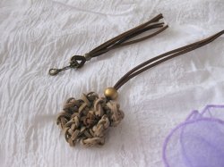 画像6: 【送料無料】【レザーネックレス】◆flower storm◆レザーフラワーとタッセルのハンドメイド革紐ロングネックレス （Mocha Beige×Brown）