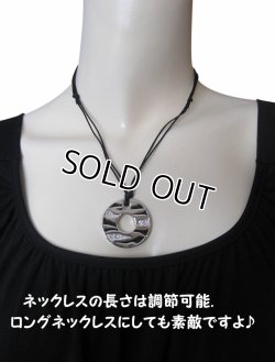 画像6: 【送料無料】クールなゼブラ柄サークルチャームのレザーネックレス(革紐ネックレス メンズ/レディース)