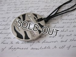 画像3: 【送料無料】クールなゼブラ柄サークルチャームのレザーネックレス(革紐ネックレス メンズ/レディース)