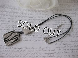 画像3: 【送料無料】クールなゼブラ柄スクエアチャームのレザーネックレス（革紐ネックレス メンズ/レディース）