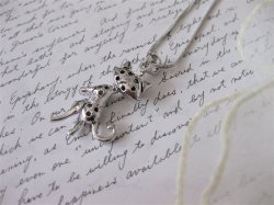 画像5: 【送料無料】おすましレディ猫ちゃんチェーンネックレス(革紐ネックレス メンズ/レディース)